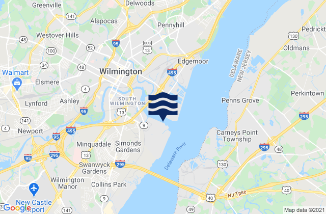 Mappa delle Getijden in Wilmington Marine Terminal, United States