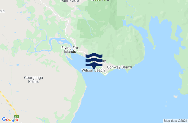 Mappa delle Getijden in Wilson Beach, Australia