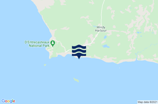 Mappa delle Getijden in Windy Harbour, Australia
