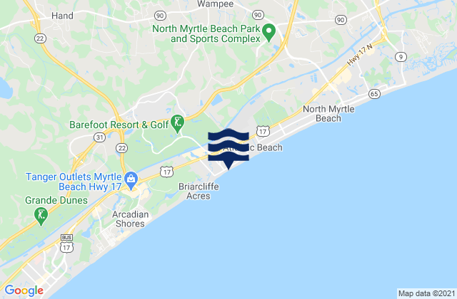 Mappa delle Getijden in Windy Hill Beach, United States