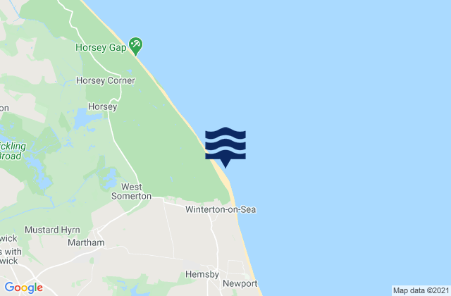 Mappa delle Getijden in Winterton-on-Sea, United Kingdom