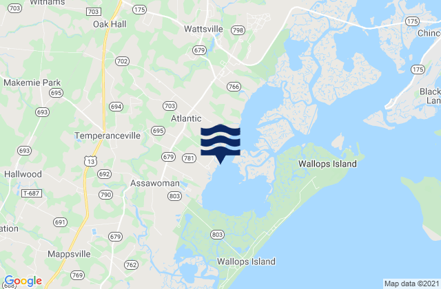 Mappa delle Getijden in Wishart Point (Bogues Bay), United States
