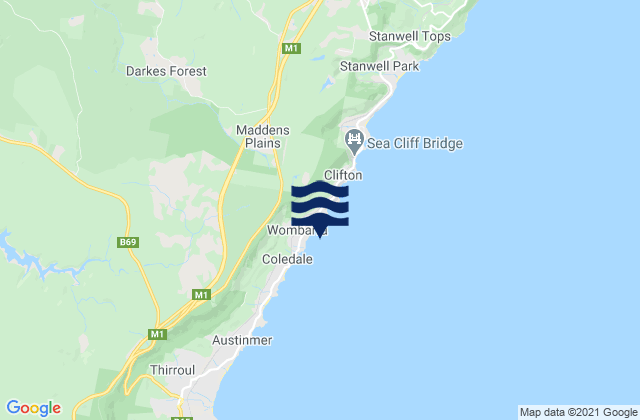 Mappa delle Getijden in Wombarra, Australia