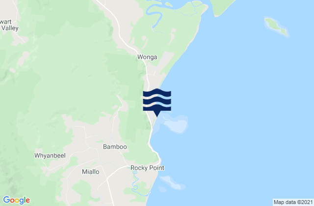 Mappa delle Getijden in Wonga Beach, Australia