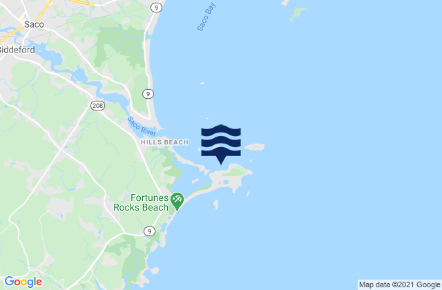 Mappa delle Getijden in Wood Island Harbor, United States