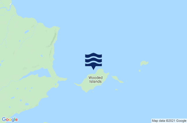 Mappa delle Getijden in Wooded Islands, United States