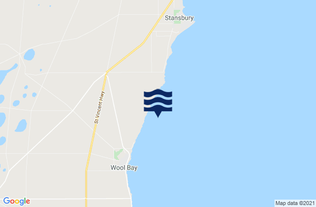 Mappa delle Getijden in Wool Bay, Australia