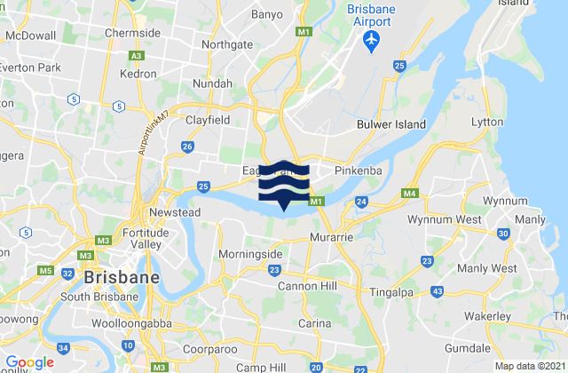 Mappa delle Getijden in Wooloowin, Australia