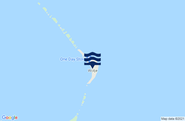 Mappa delle Getijden in Wotje, Marshall Islands