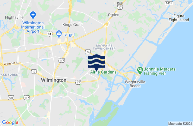 Mappa delle Getijden in Wrightsboro, United States