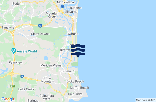 Mappa delle Getijden in Wurtulla, Australia