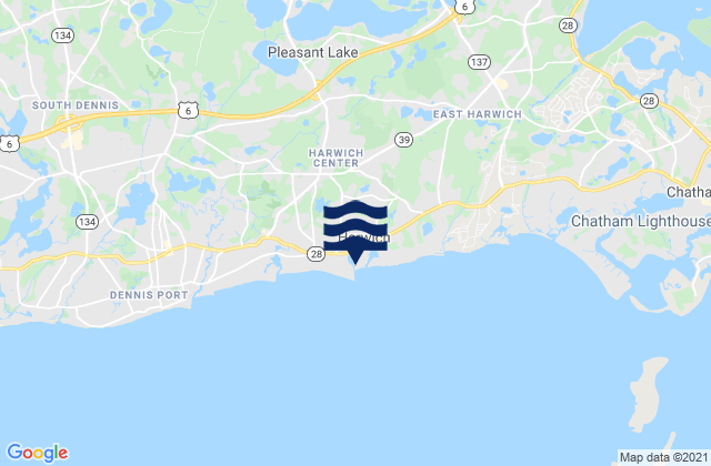 Mappa delle Getijden in Wychmere Harbor, United States