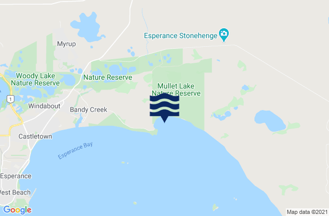 Mappa delle Getijden in Wylie Bay, Australia