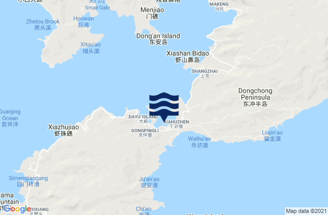 Mappa delle Getijden in Xiahu, China