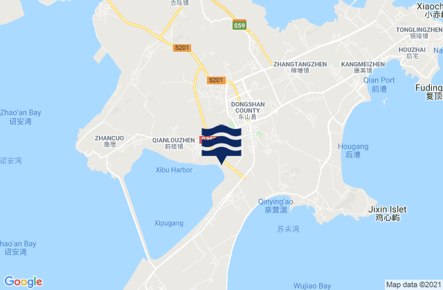 Mappa delle Getijden in Xipu, China