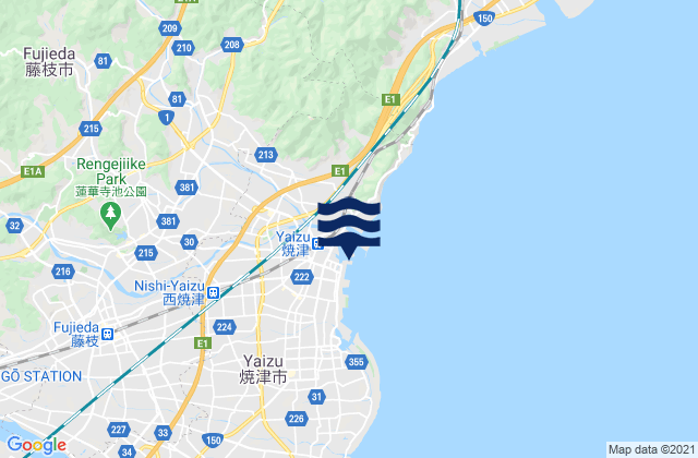 Mappa delle Getijden in Yaizu, Japan