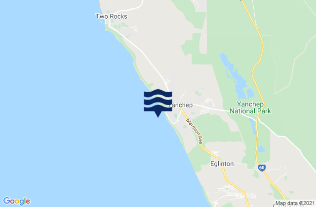 Mappa delle Getijden in Yanchep Beach, Australia