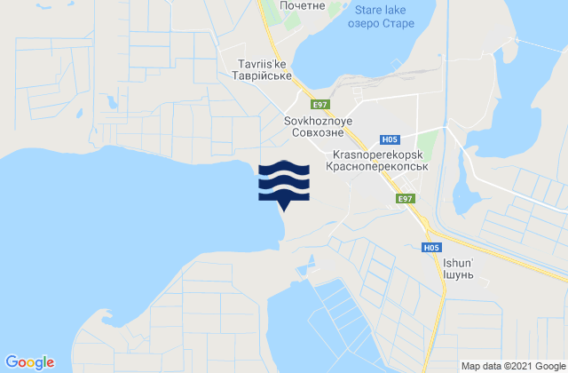 Mappa delle Getijden in Yany Kapu, Ukraine