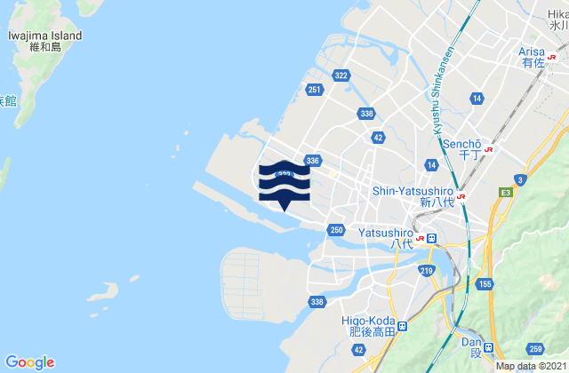 Mappa delle Getijden in Yatusiro, Japan