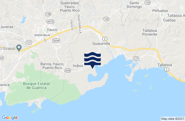 Mappa delle Getijden in Yauco Barrio-Pueblo, Puerto Rico