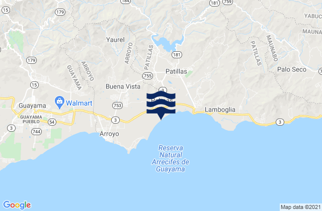 Mappa delle Getijden in Yaurel, Puerto Rico