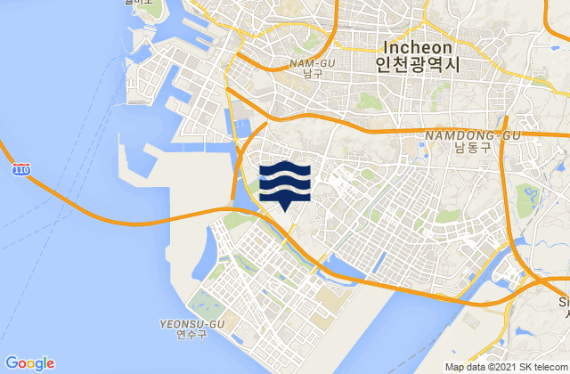 Mappa delle Getijden in Yeonsu-gu, South Korea