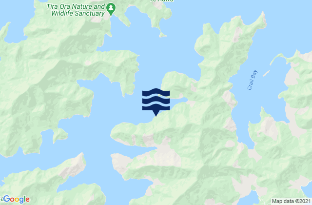 Mappa delle Getijden in Yncyca Bay, New Zealand