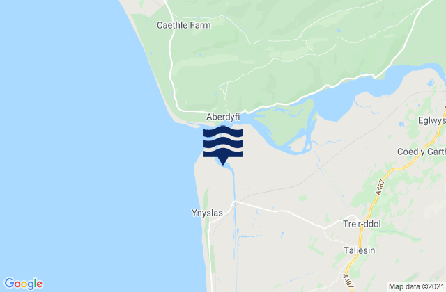 Mappa delle Getijden in Ynyslas (Estuary) Beach, United Kingdom