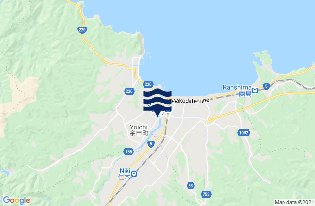 Mappa delle Getijden in Yoichi-gun, Japan