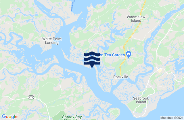 Mappa delle Getijden in Yonges Island, United States