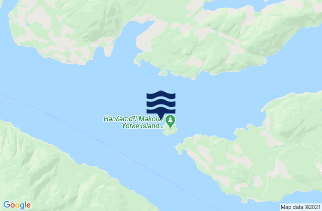 Mappa delle Getijden in Yorke Island, Canada