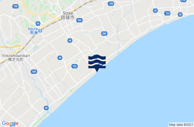 Mappa delle Getijden in Yōkaichiba, Japan