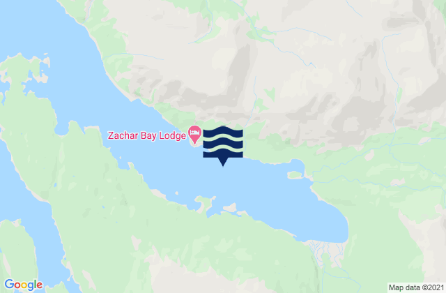 Mappa delle Getijden in Zachar Bay, United States