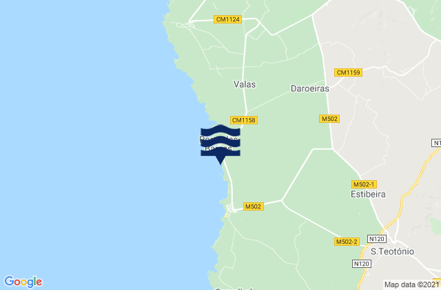 Mappa delle Getijden in Zambujeira do Mar, Portugal
