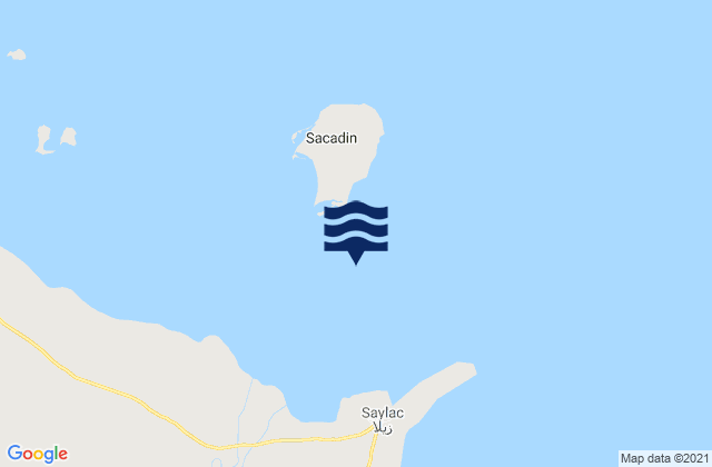 Mappa delle Getijden in Zeila Gulf of Aden, Somalia