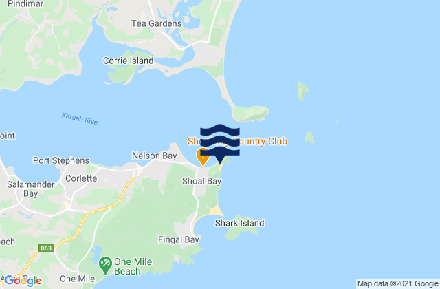 Mappa delle Getijden in Zenith Beach, Australia
