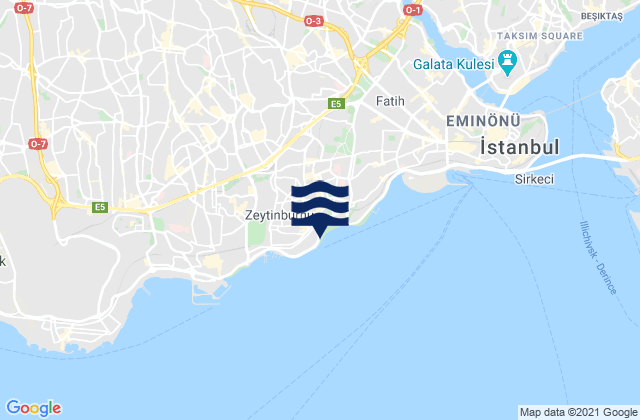 Mappa delle Getijden in Zeytinburnu, Turkey