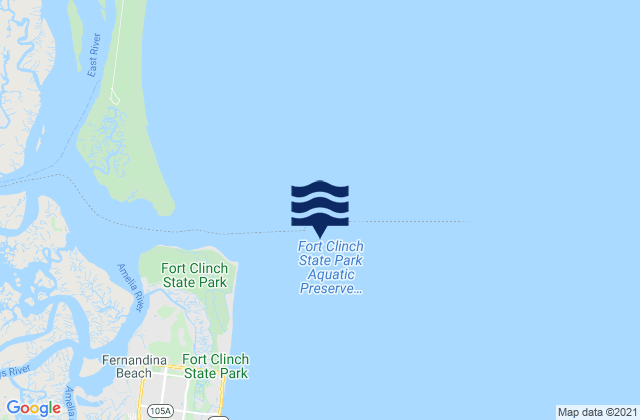Mappa delle Getijden in south jetty, United States