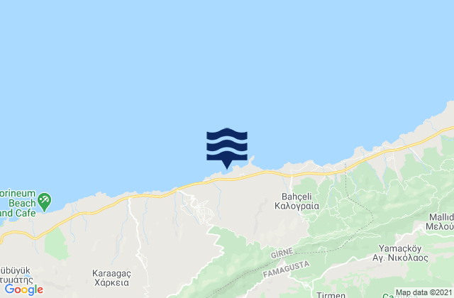 Mappa delle Getijden in Ágios Charíton, Cyprus