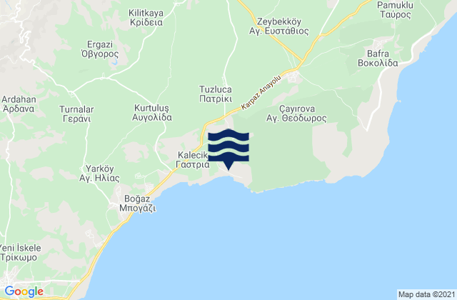 Mappa delle Getijden in Ágios Efstáthios, Cyprus