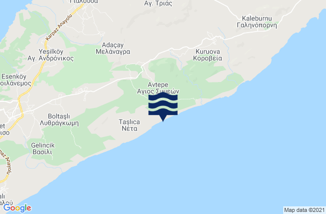 Mappa delle Getijden in Ágios Symeón, Cyprus