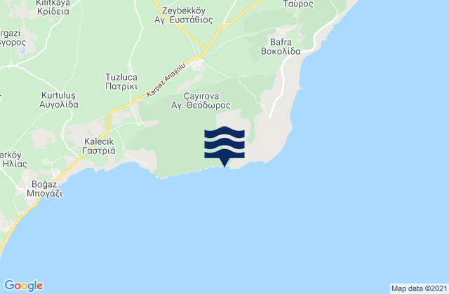 Mappa delle Getijden in Ágios Theódoros, Cyprus