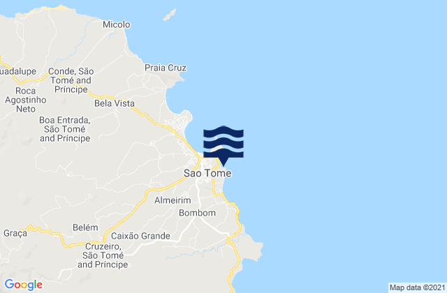 Mappa delle Getijden in Água Grande District, Sao Tome and Principe