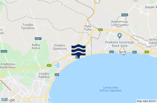 Mappa delle Getijden in Ársos, Cyprus