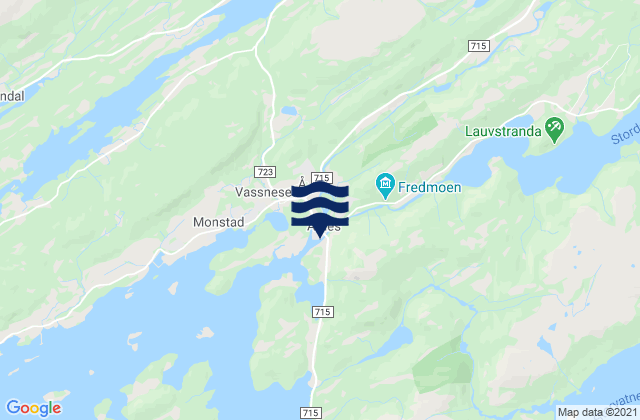 Mappa delle Getijden in Åfjord, Norway