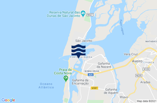 Mappa delle Getijden in Ílhavo, Portugal