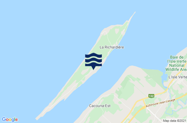 Mappa delle Getijden in Île Verte, Canada