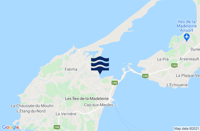 Mappa delle Getijden in Îles de la Madeleine, Canada