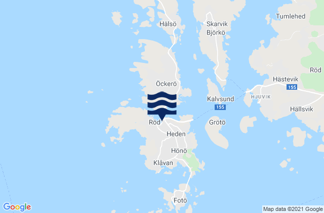 Mappa delle Getijden in Öckerö Kommun, Sweden