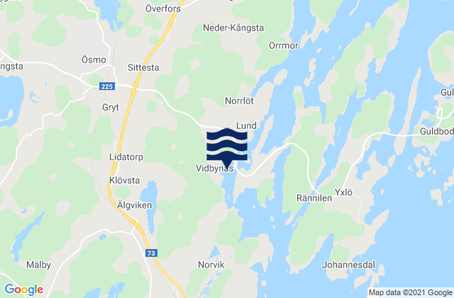 Mappa delle Getijden in Ösmo, Sweden